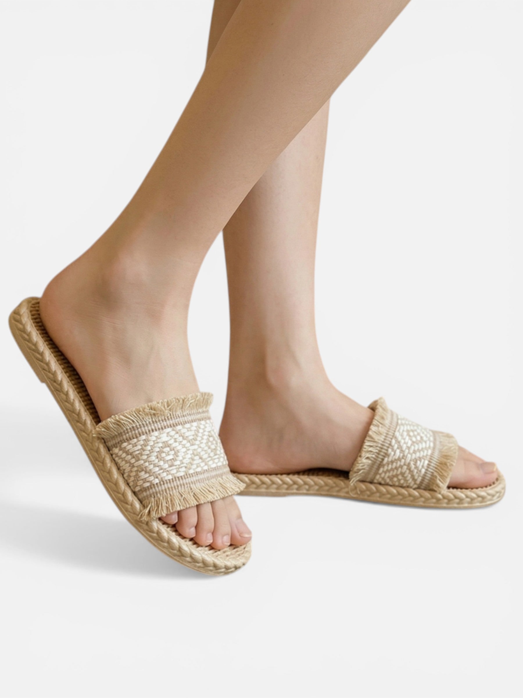 Flat espadrille-style sandals for women for summer