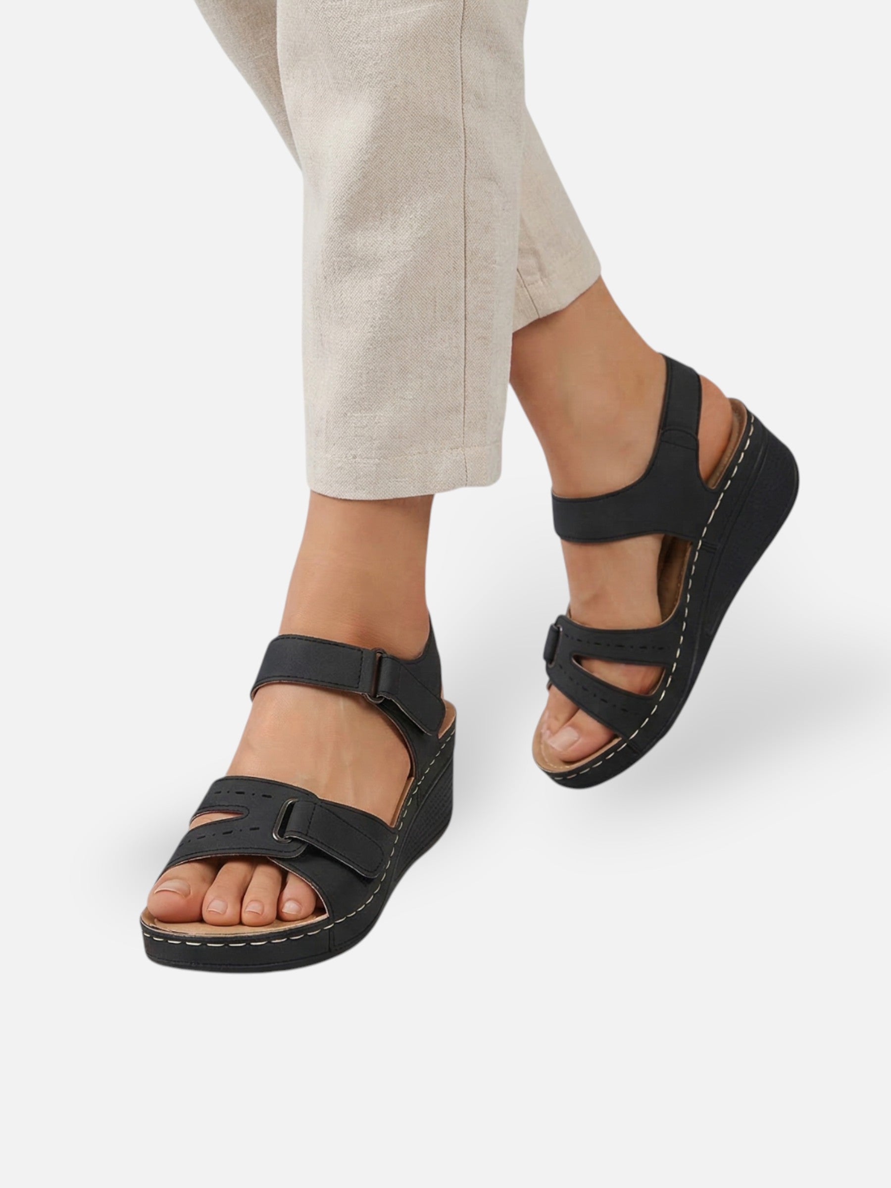 Women's comfortable adjustable wedge sandals for summer