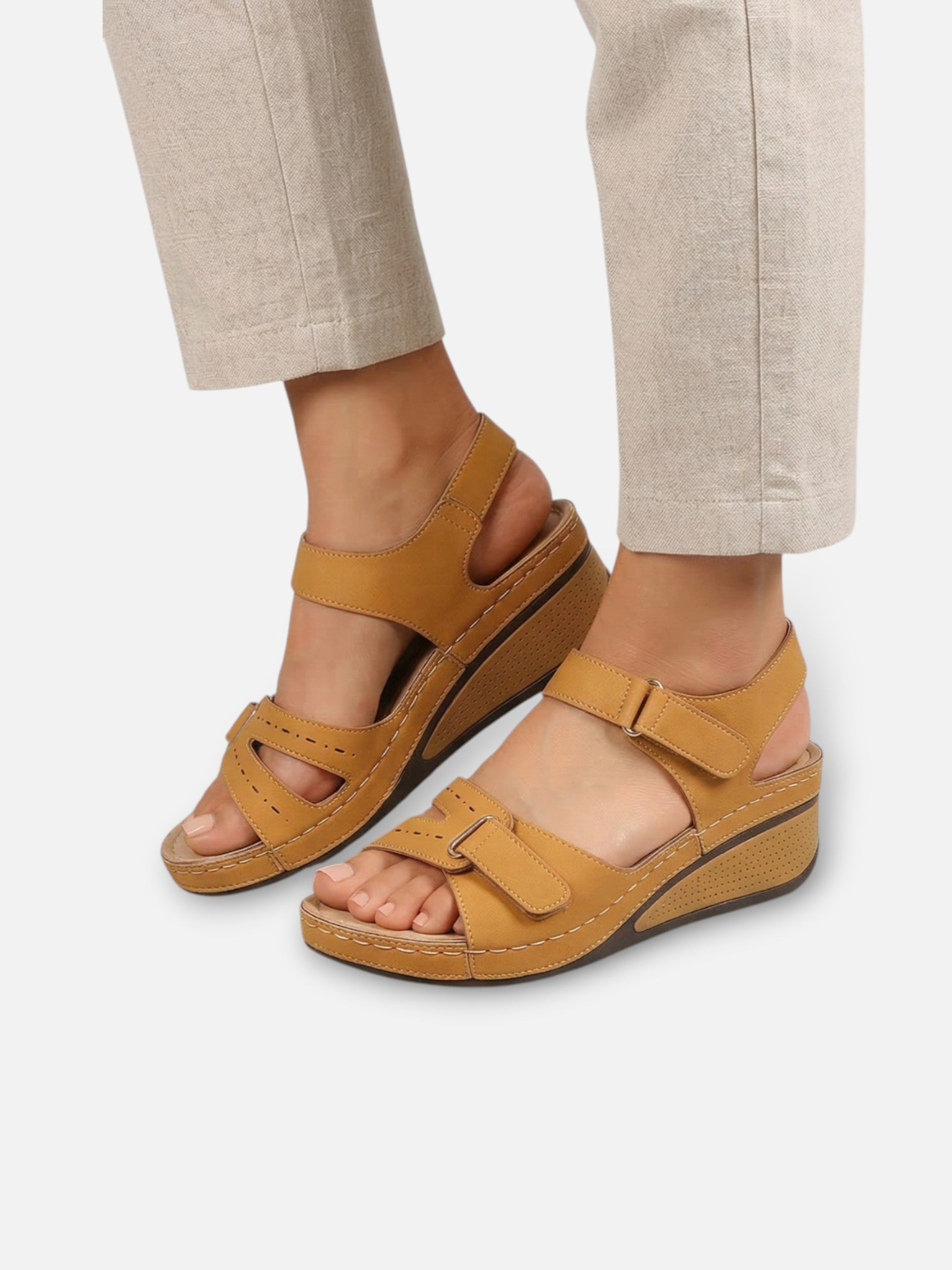 Women's comfortable adjustable wedge sandals for summer