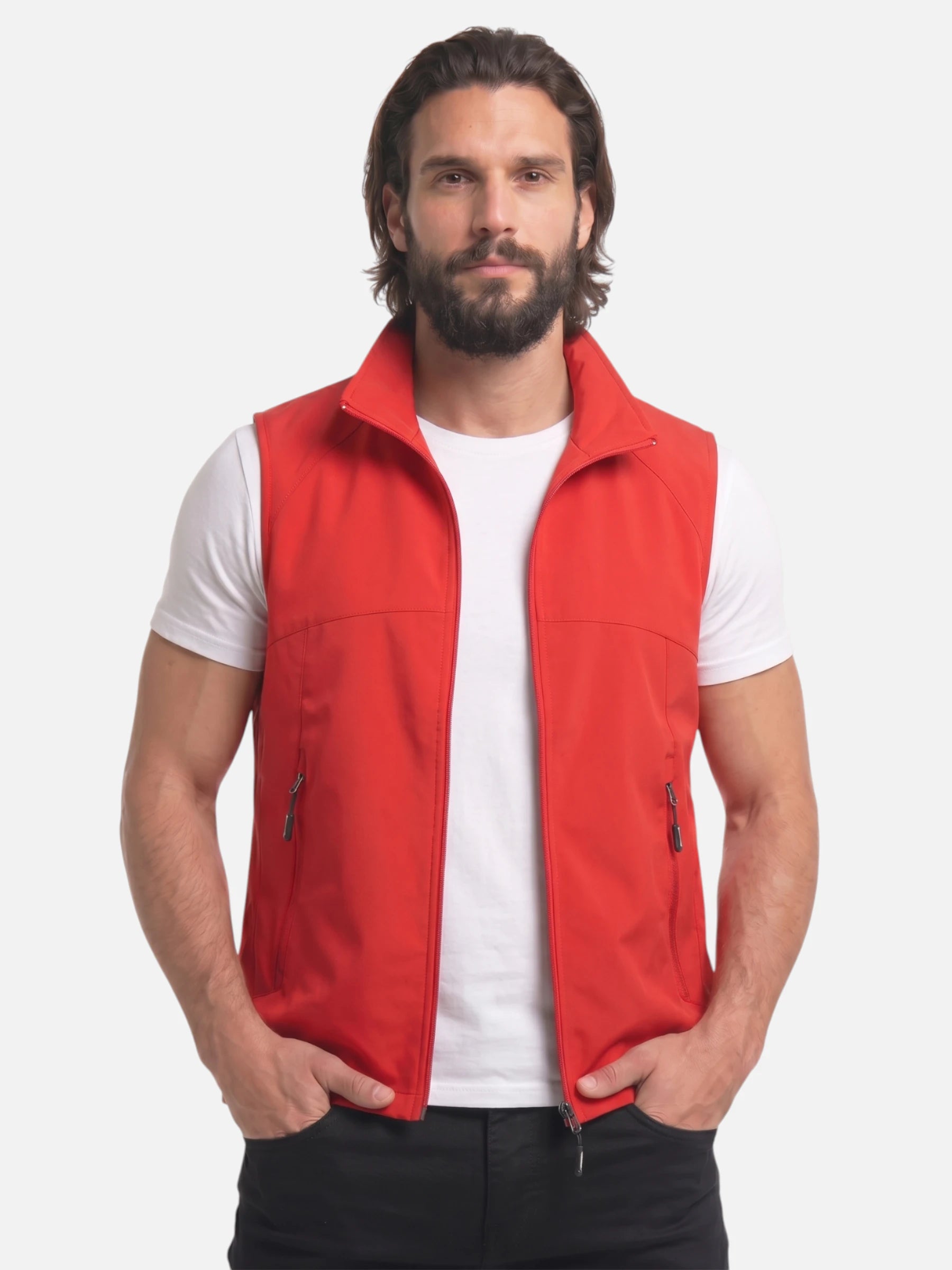 Gilet sans manches homme – col montant et poches zippées