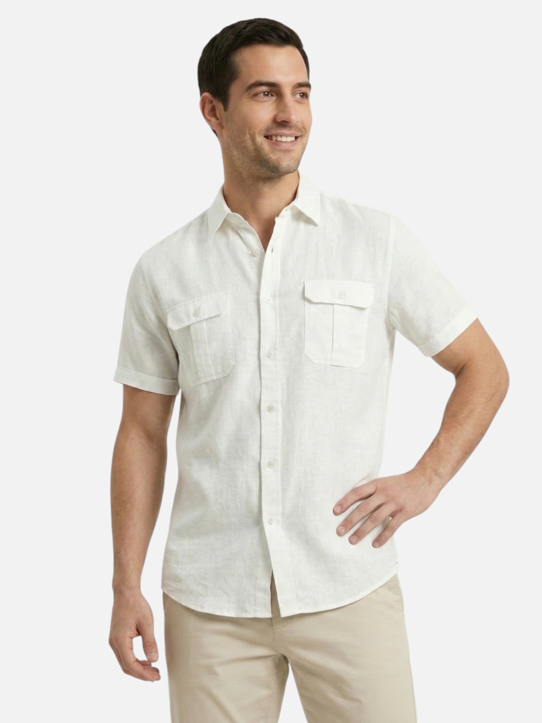 Lightweight and breathable men's summer shirt – elegant short sleeves