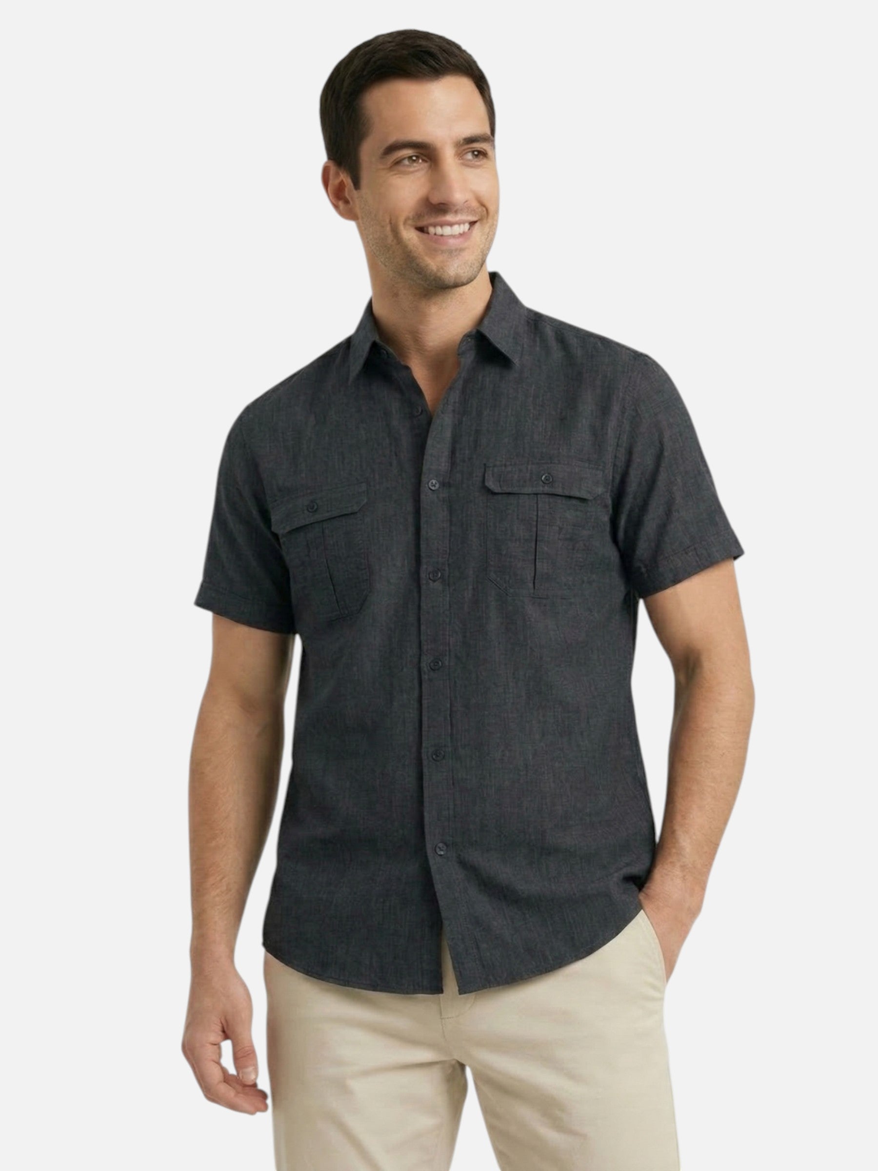 Lightweight and breathable men's summer shirt – elegant short sleeves