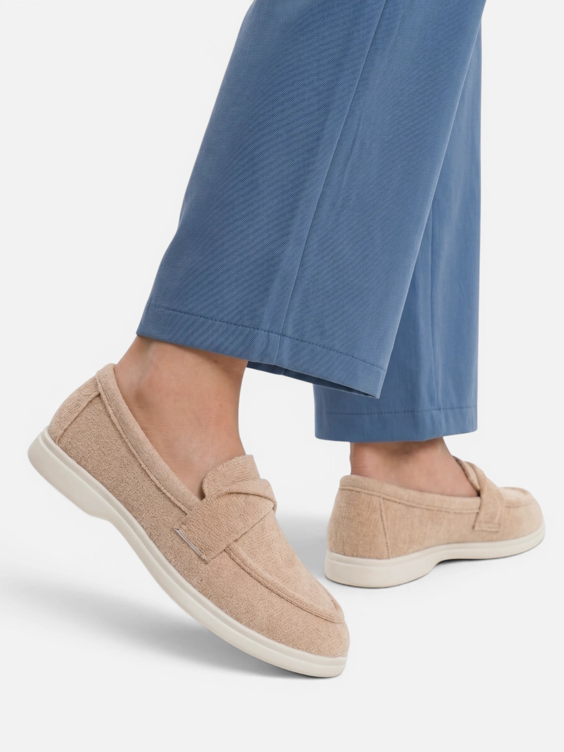 Mocassin femme texturé – semelle légère et style casual chic