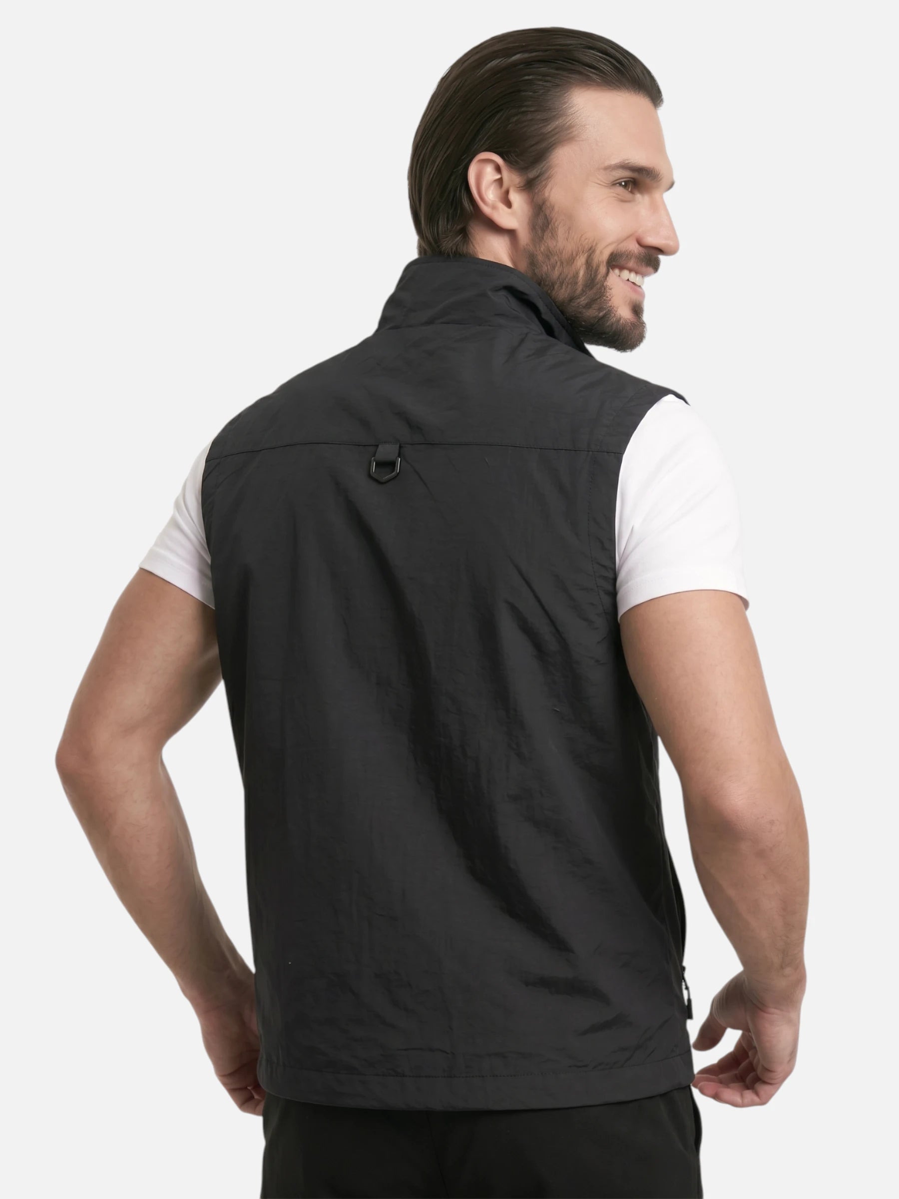 Gilet sans manches homme – multi-poches et col montant