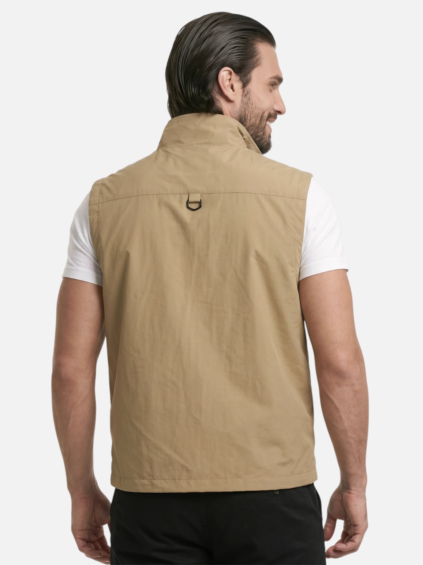 Gilet sans manches homme – multi-poches et col montant