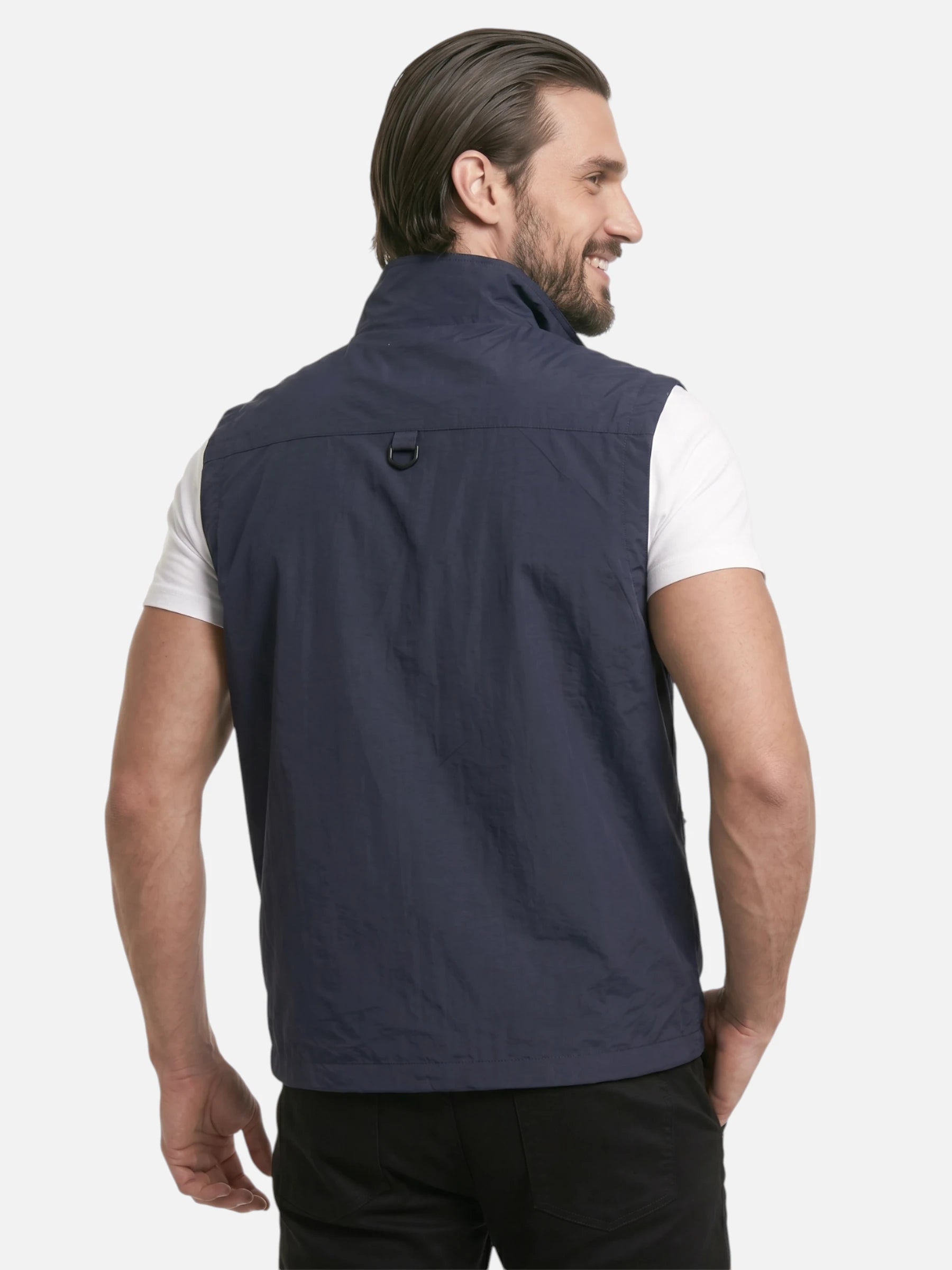 Gilet sans manches homme – multi-poches et col montant