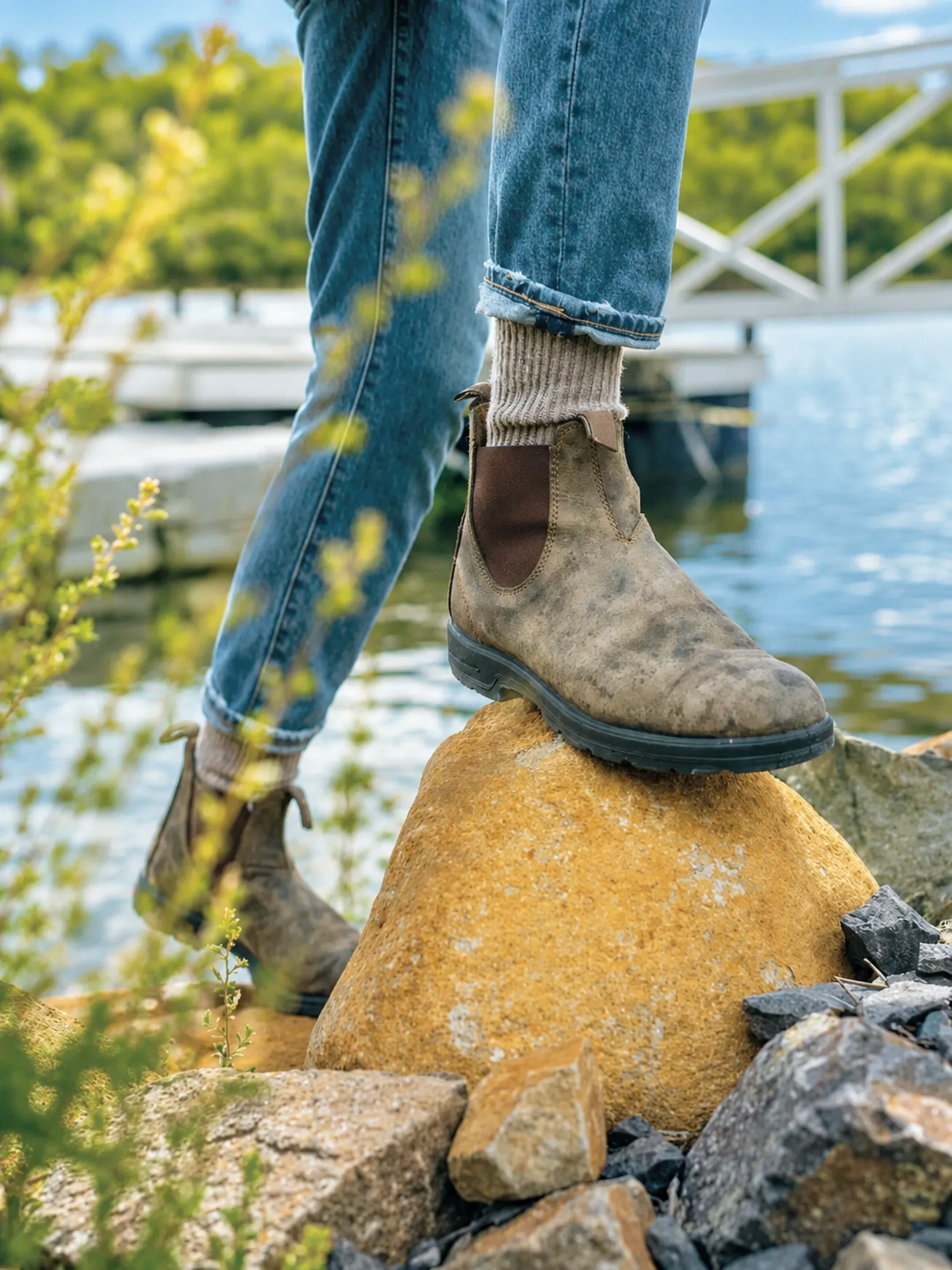 Bottes chelsea classiques en cuir pour homme