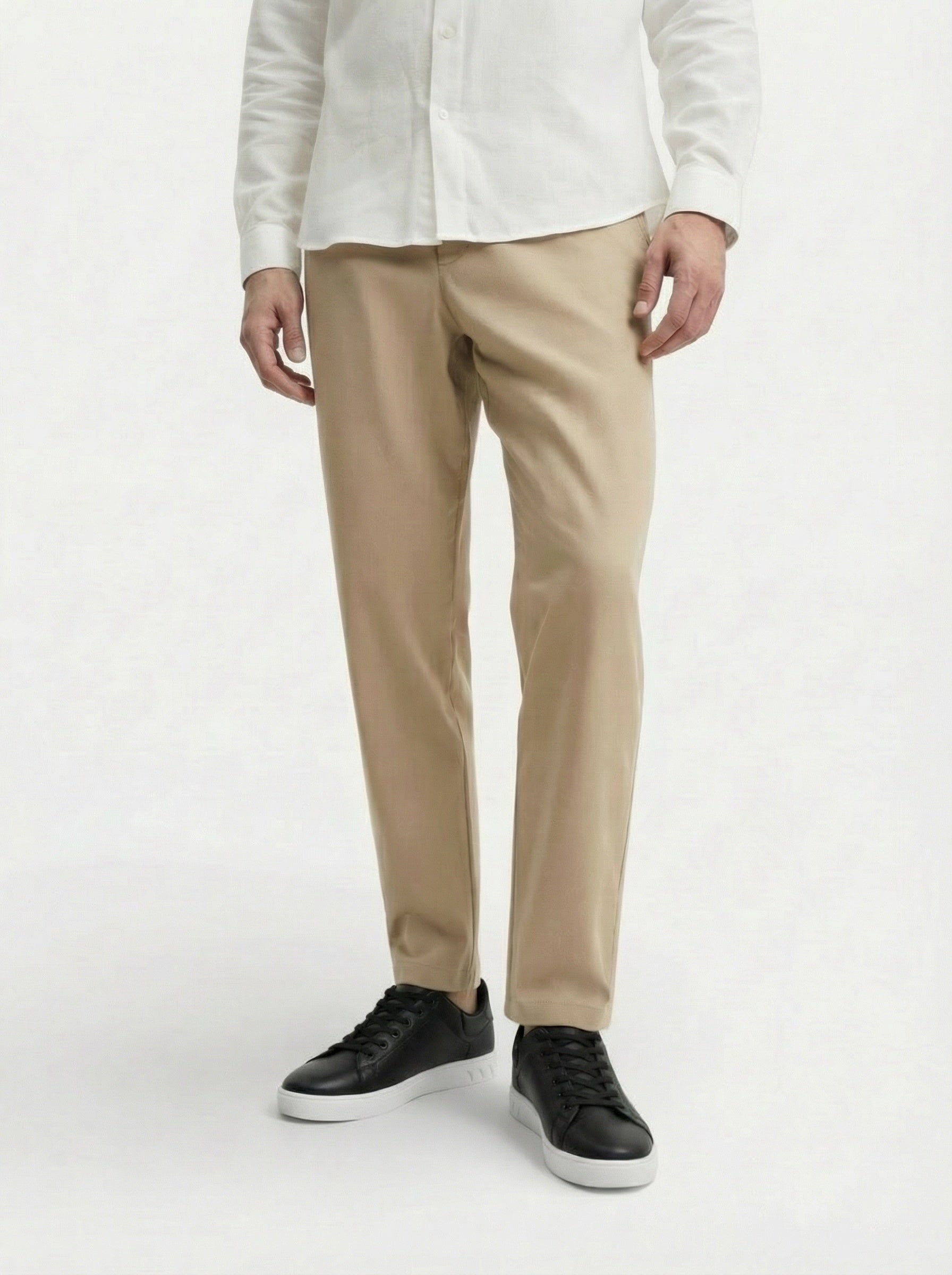 Baskets en cuir homme – style casual à semelle plate