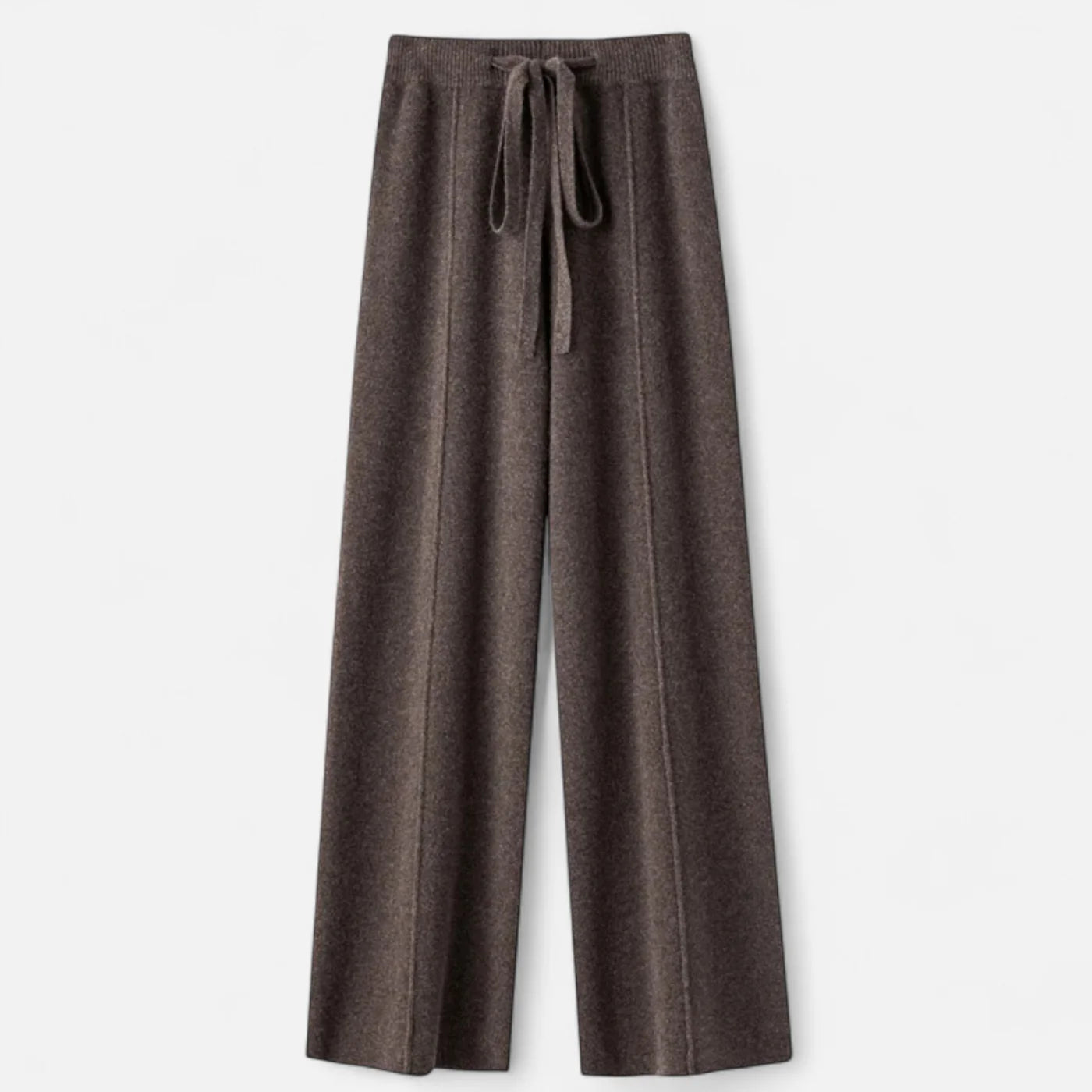 Pantalon femme en laine maille à jambes larges