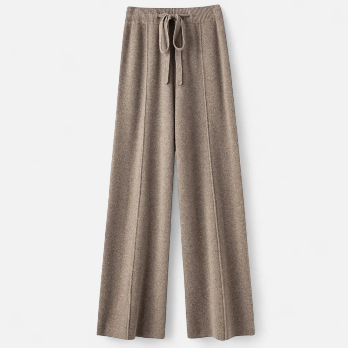 Pantalon femme en laine maille à jambes larges