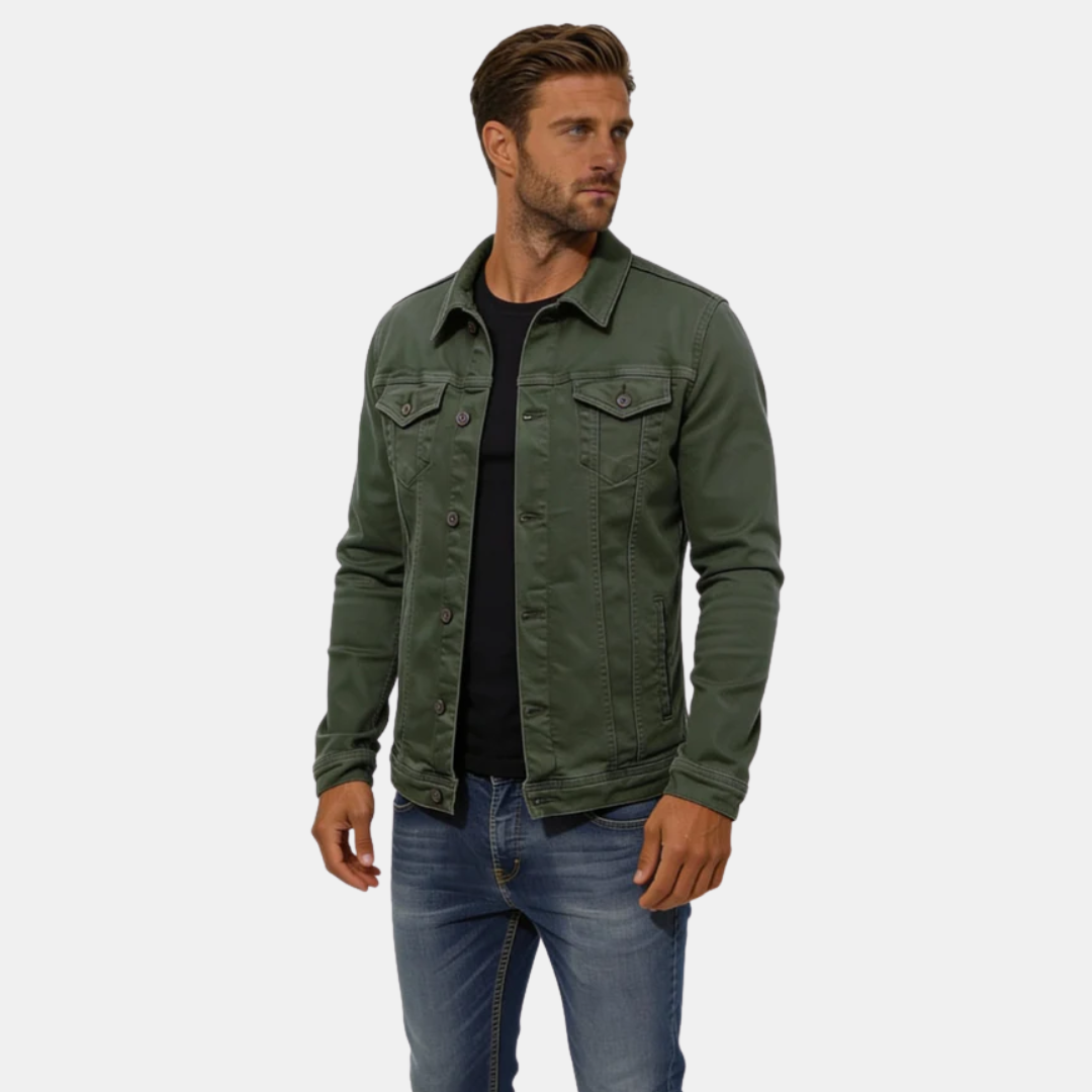 Veste en denim ajustée au style urbain pour homme