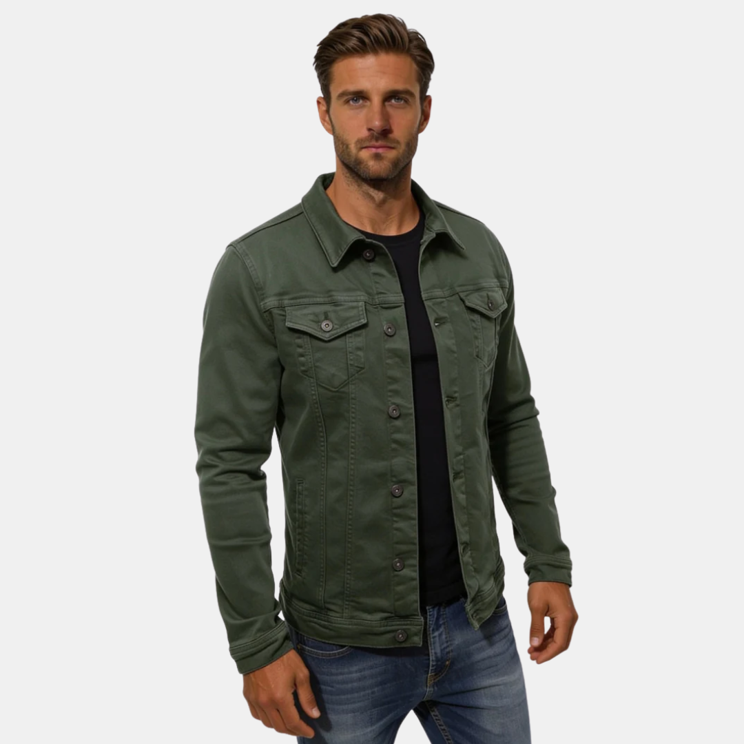 Veste en denim ajustée au style urbain pour homme
