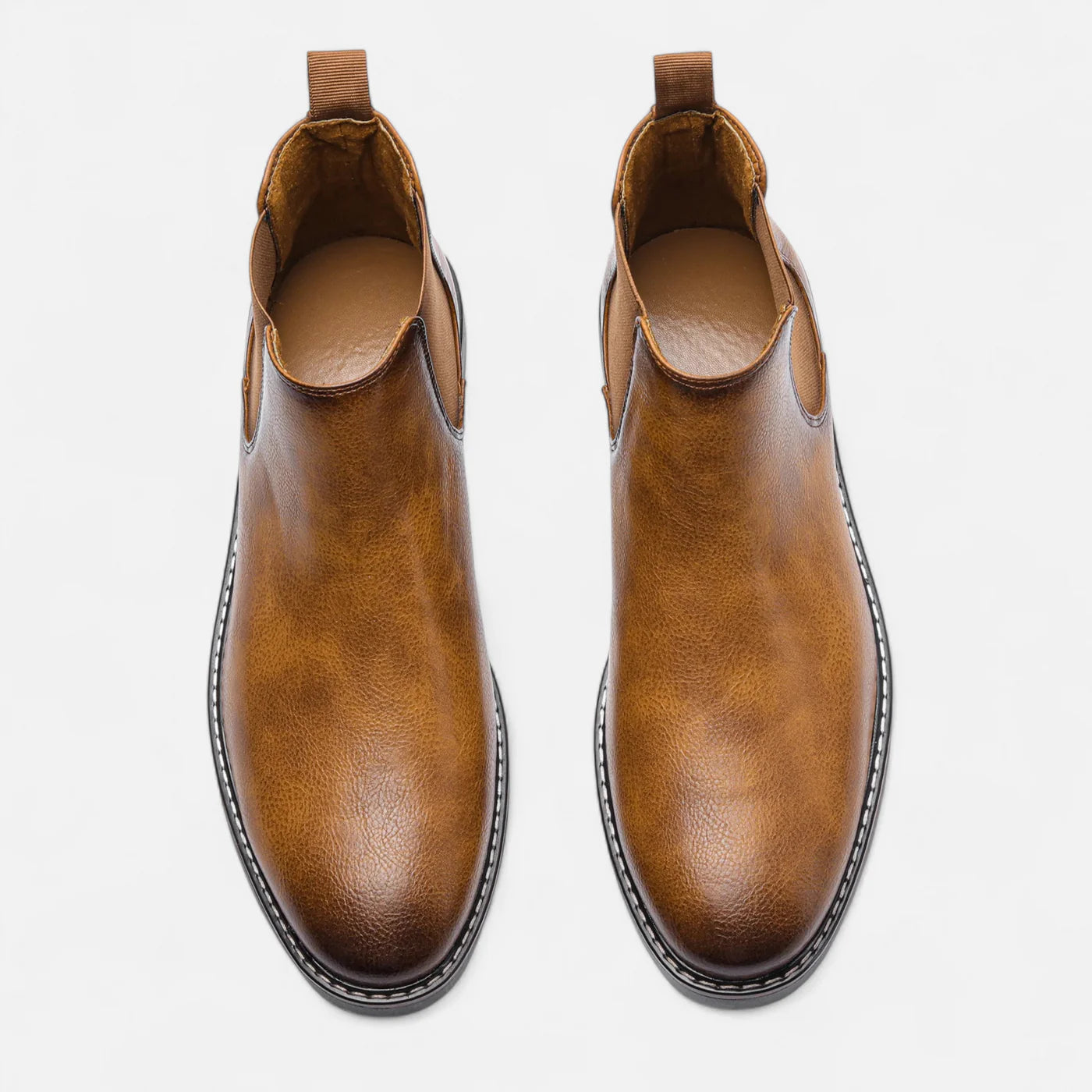 Bottes Chelsea rétro en cuir pour homme