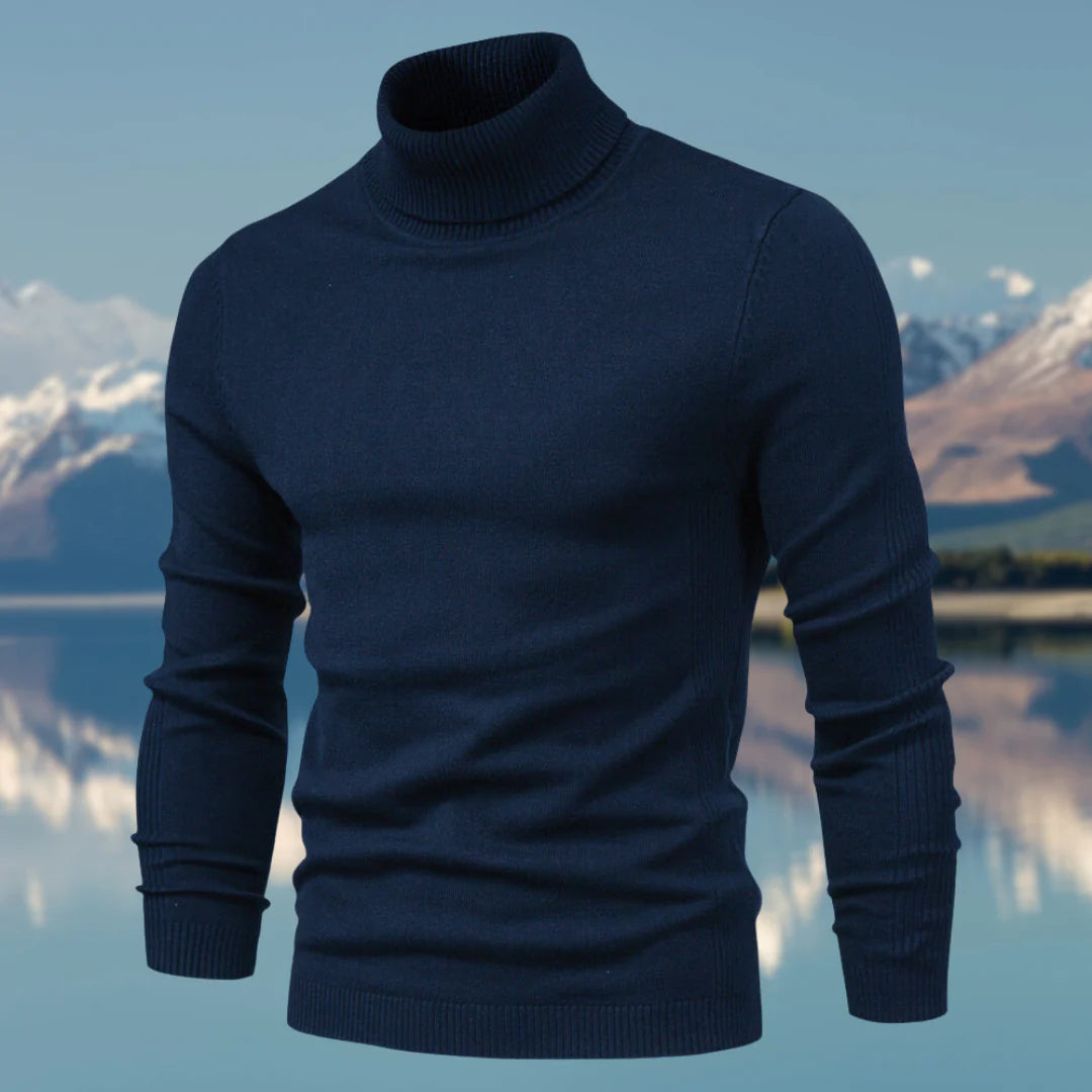 Pull classique à col roulé pour hommes