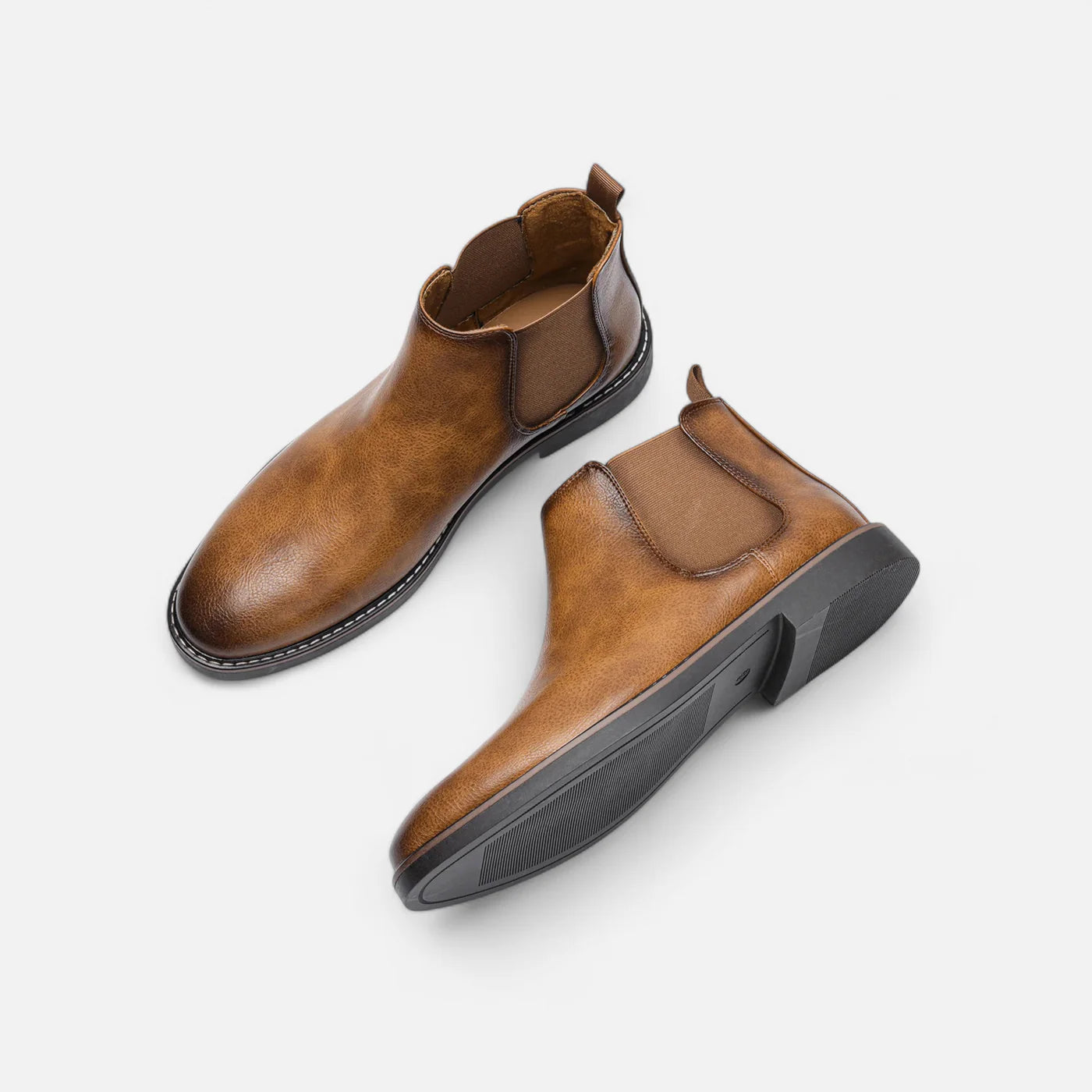 Bottes Chelsea rétro en cuir pour homme