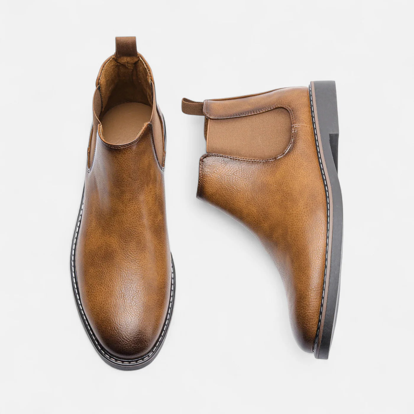 Bottes Chelsea rétro en cuir pour homme