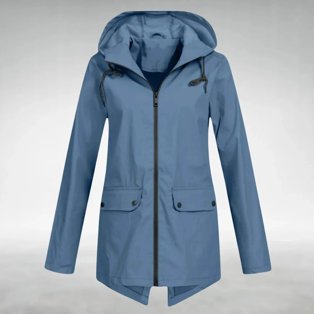 Veste imperméable à capuche pour femme avec poches avant