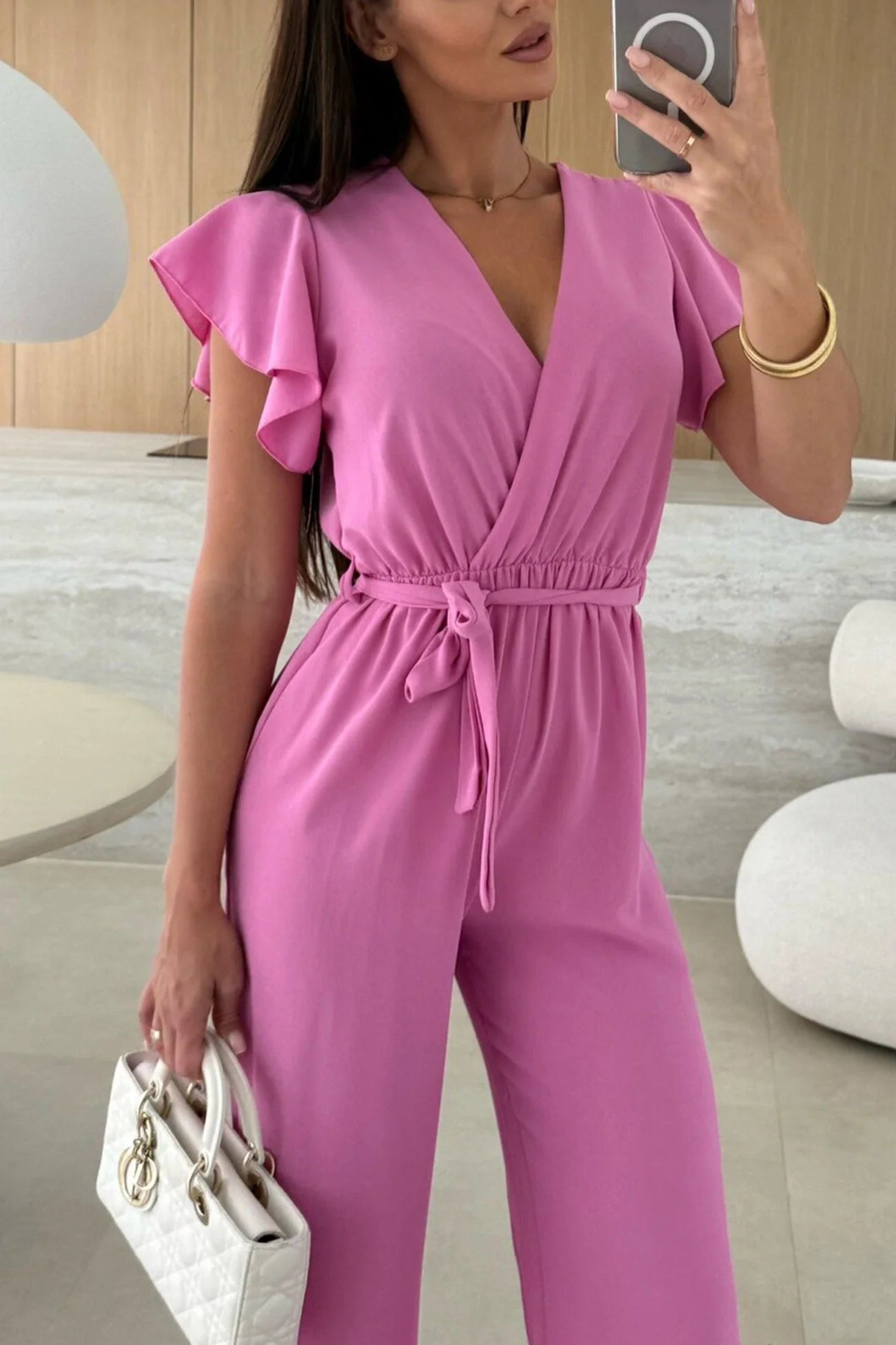 Élégante combinaison à ceinture pour femme
