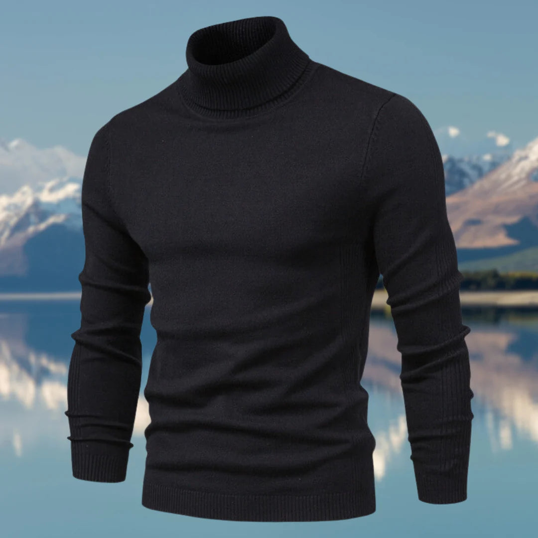 Pull classique à col roulé pour hommes