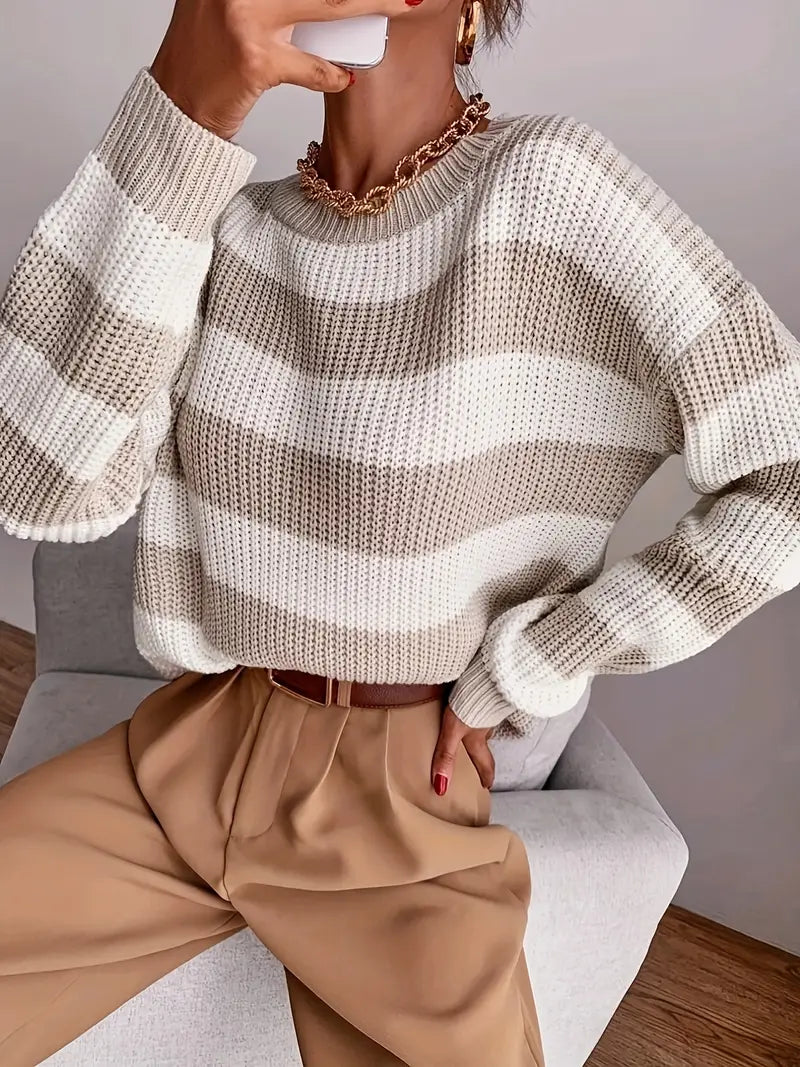 Pull rayé douillet pour femmes