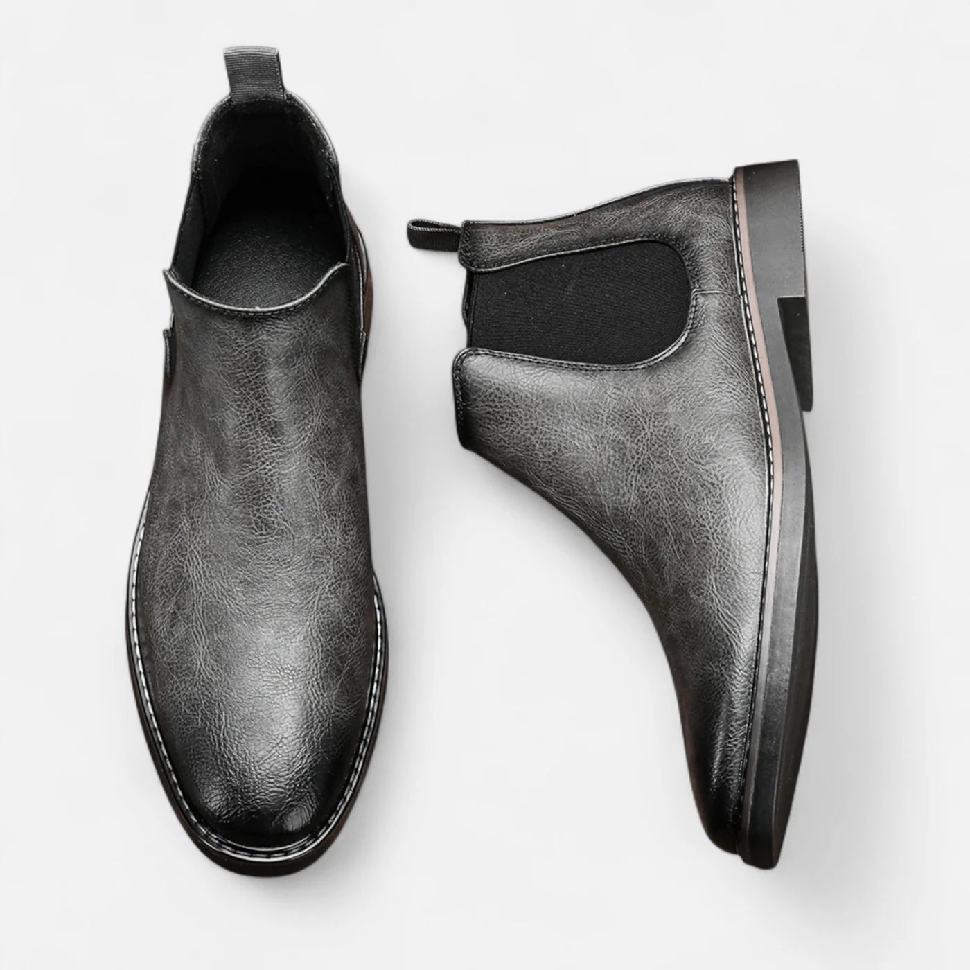 Bottes Chelsea rétro en cuir pour homme