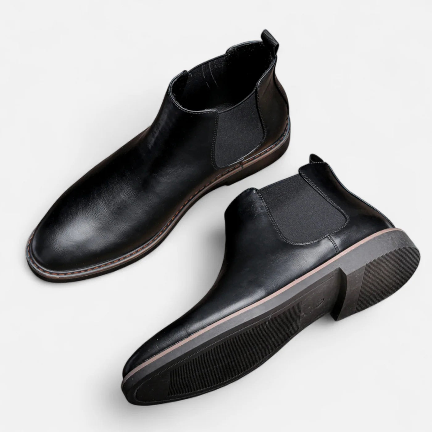 Bottes Chelsea rétro en cuir pour homme