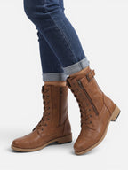 Women's Leather Lace Up Combat Boots
