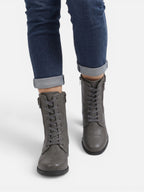 Women's Leather Lace Up Combat Boots