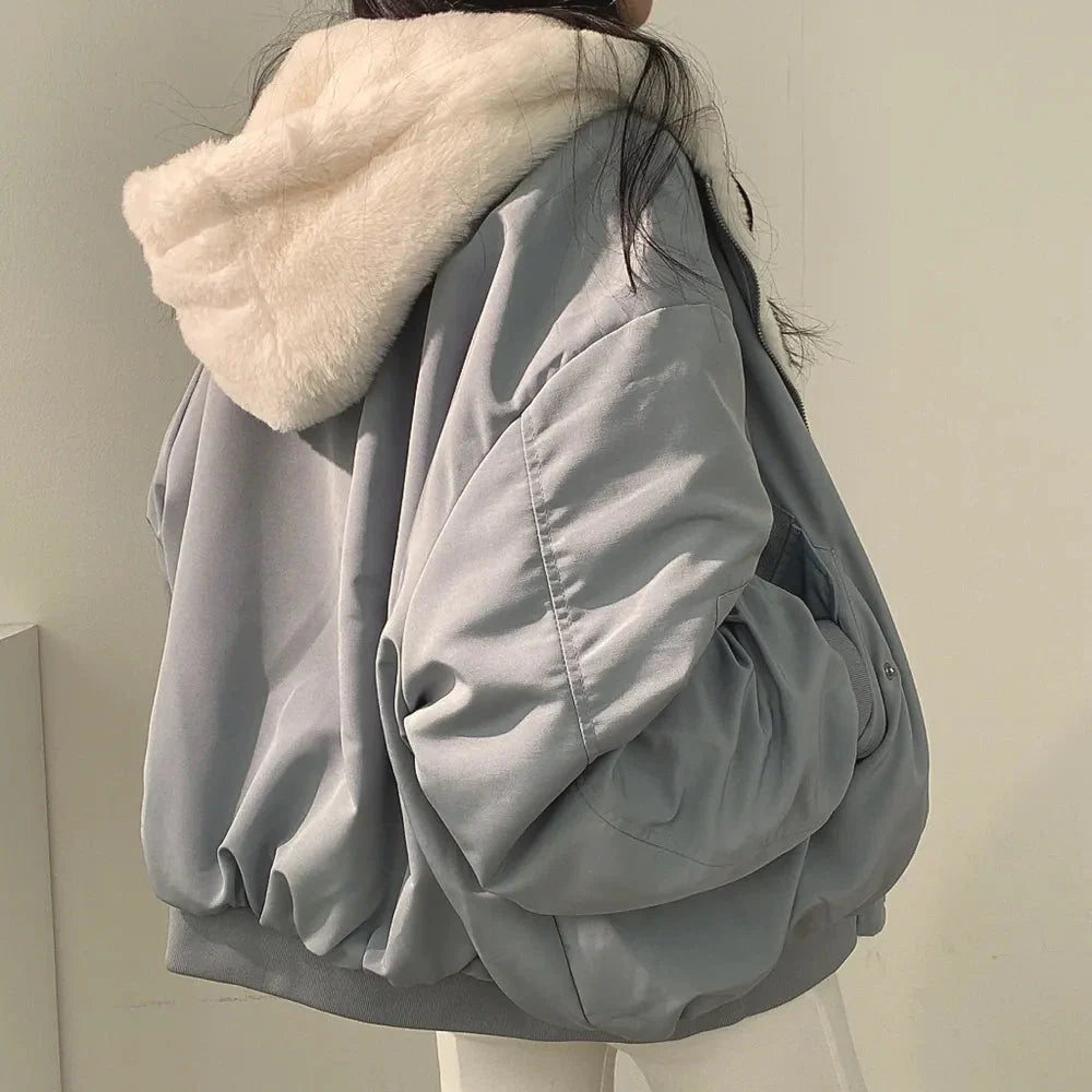 Manteau douillet surdimensionné avec doublure en sherpa pour femmes