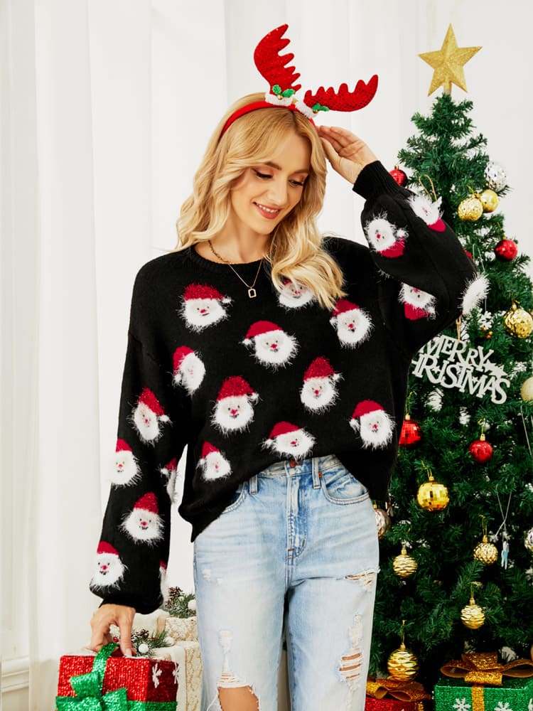 Pull festif de Noël en tricot pour femme