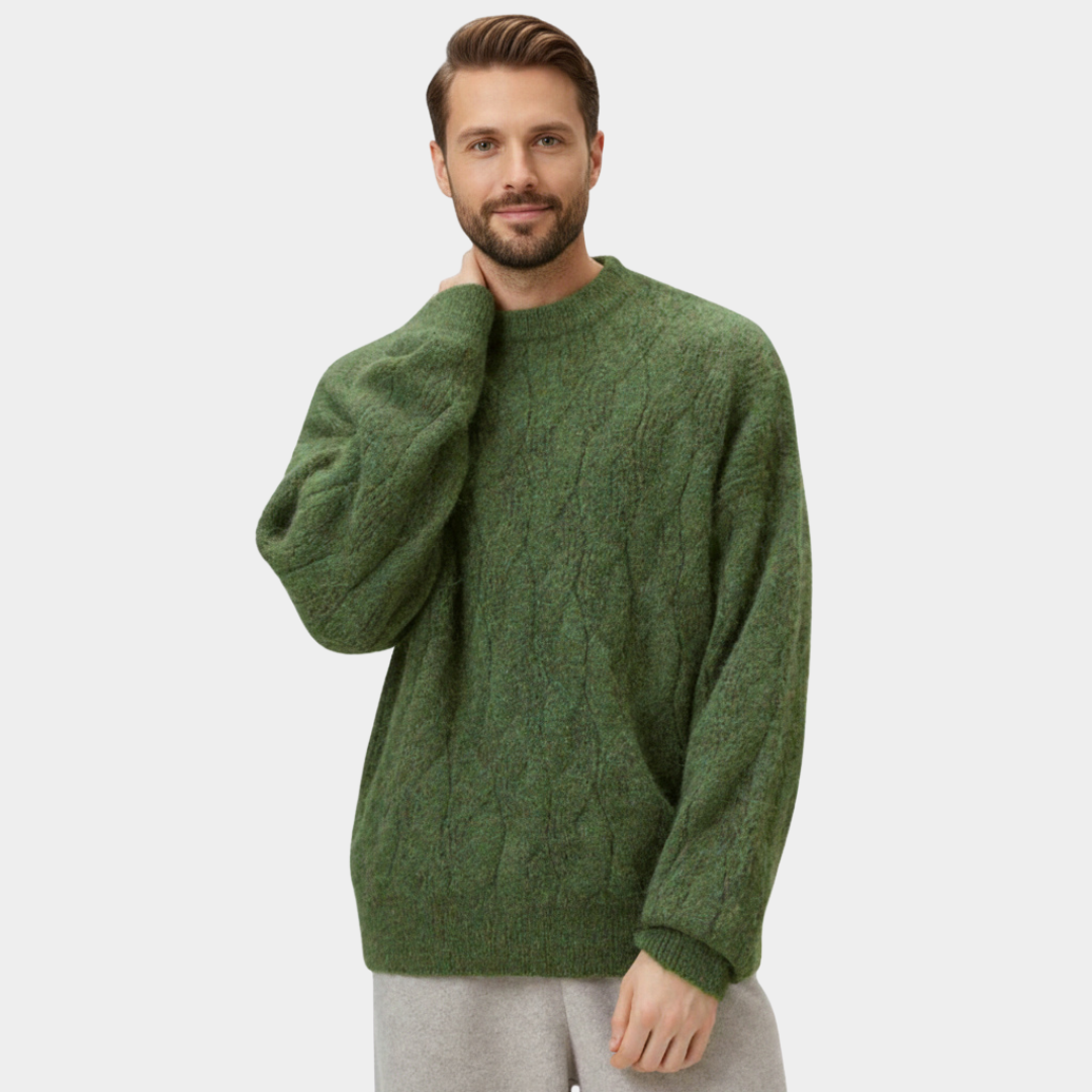 Pull torsadé doux à coupe décontractée pour homme
