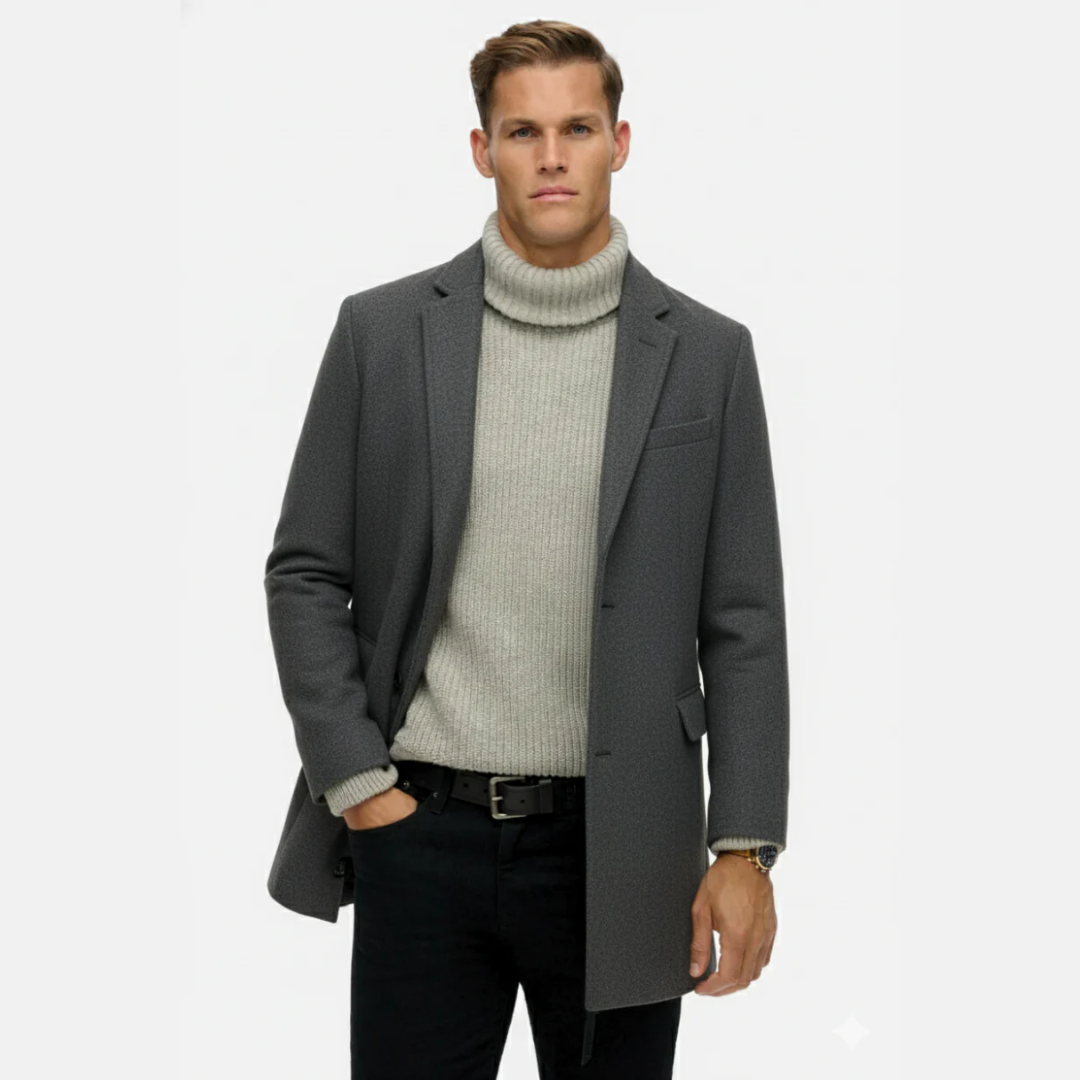 Manteau classique en laine pour homme