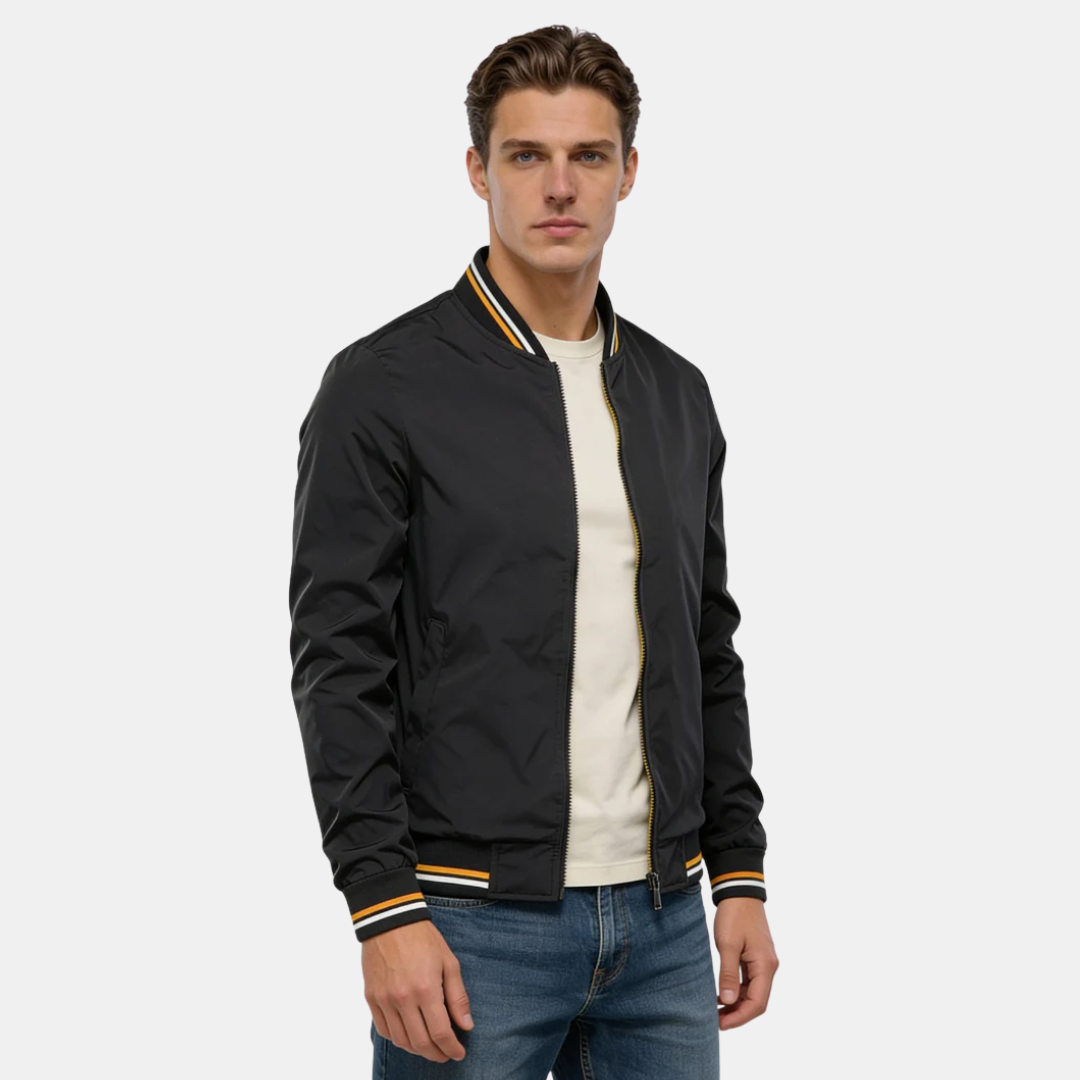 Veste bomber confortable à fermeture zippée pour homme