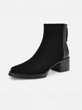 Bottines Femme en Daim Bout Pointu Talon Bloc