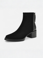 Bottines Femme en Daim Bout Pointu Talon Bloc