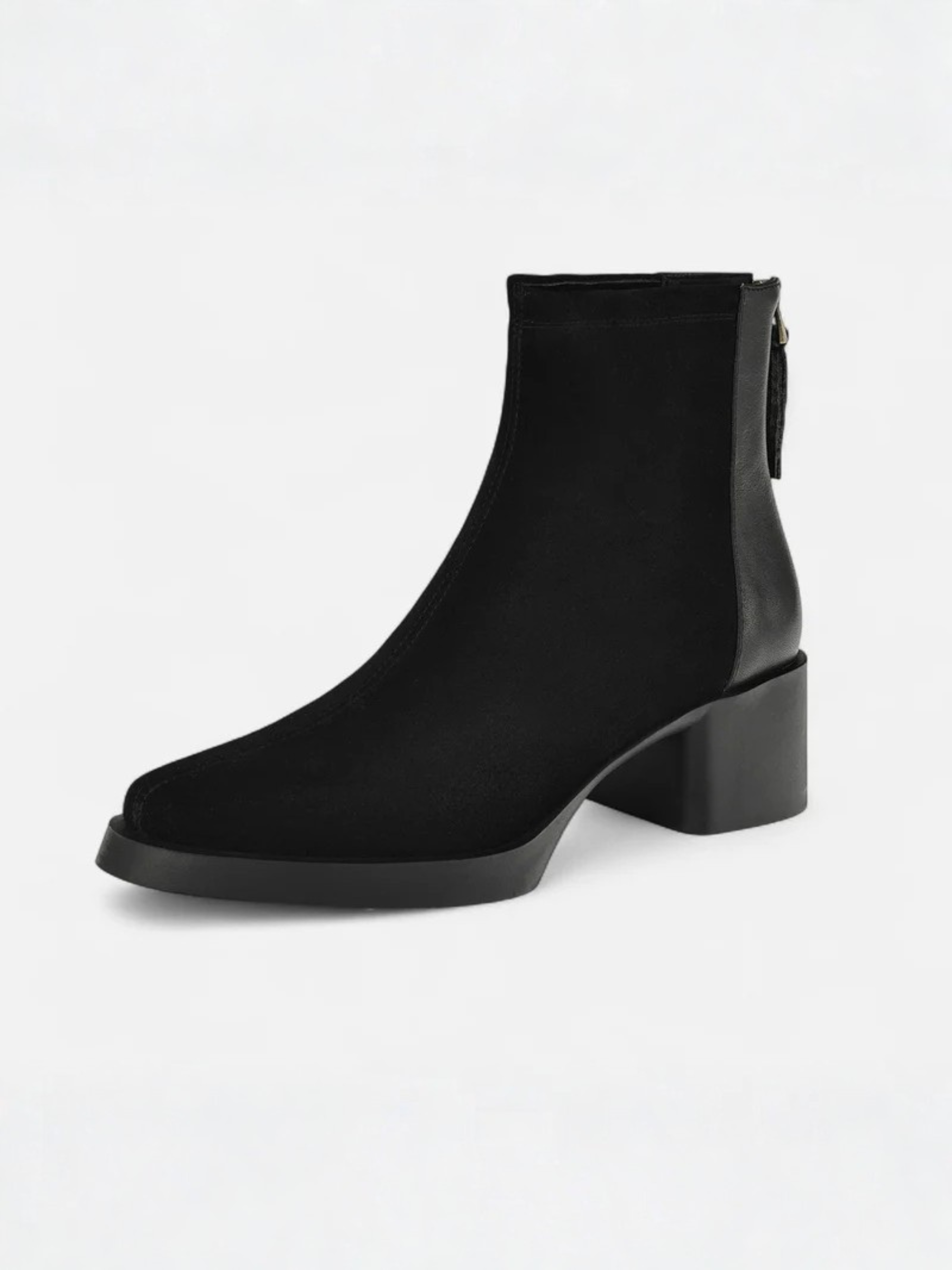 Bottines Femme en Daim Bout Pointu Talon Bloc