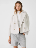 Veste Femme Courte Croisée en Laine