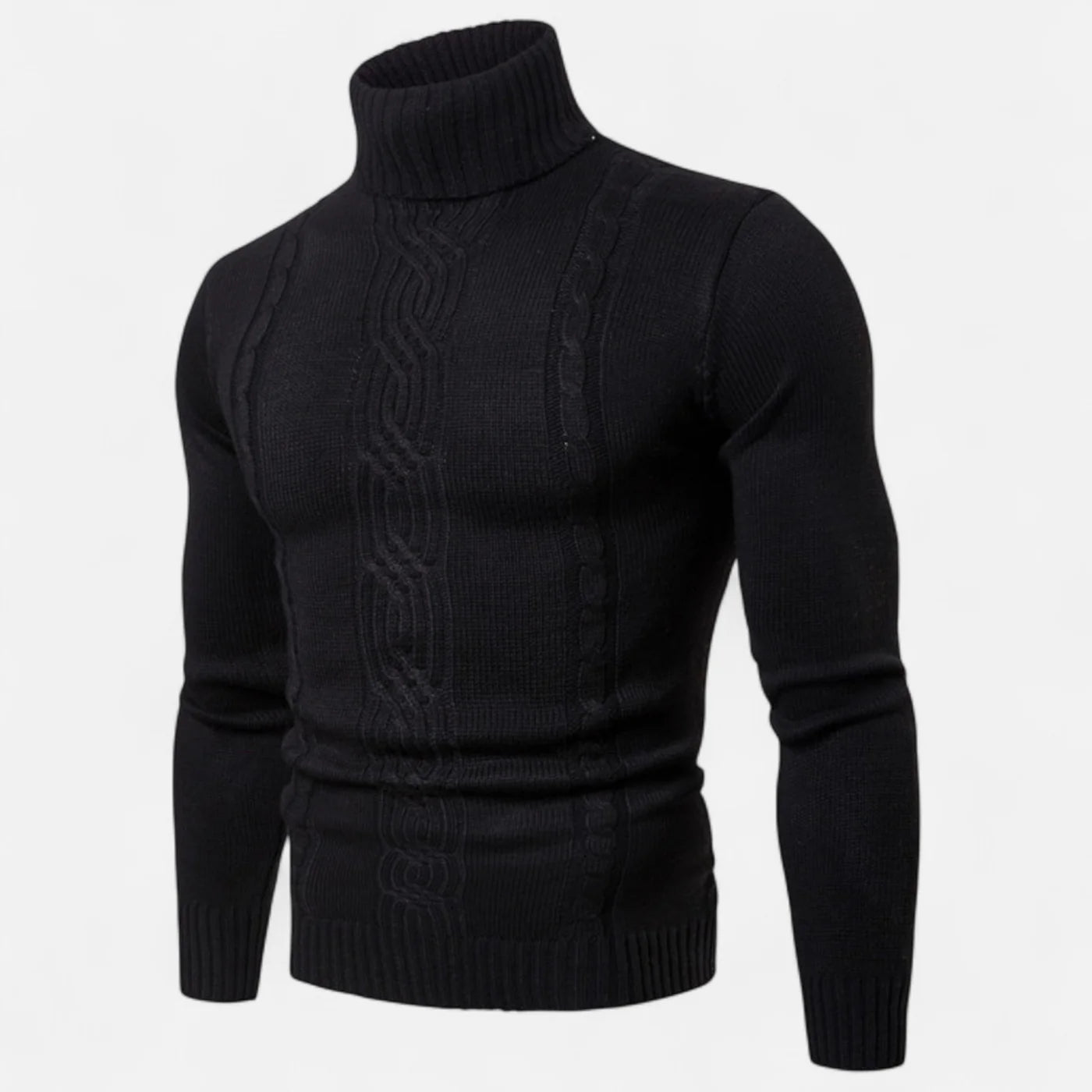 Pull à col roulé pour homme en maille héritage