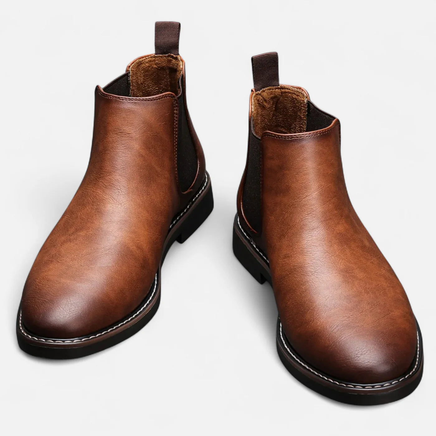 Bottes Chelsea rétro en cuir pour homme