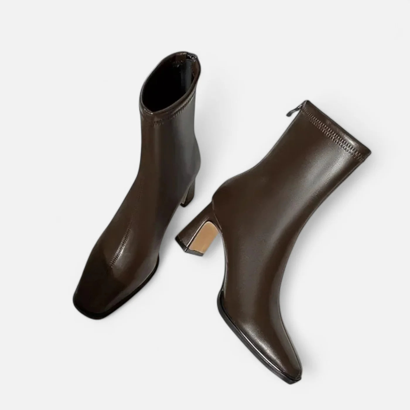 Bottines vintage à bout carré pour femme