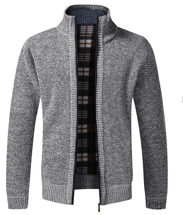 Cardigan zippé doublé de polaire pour hommes