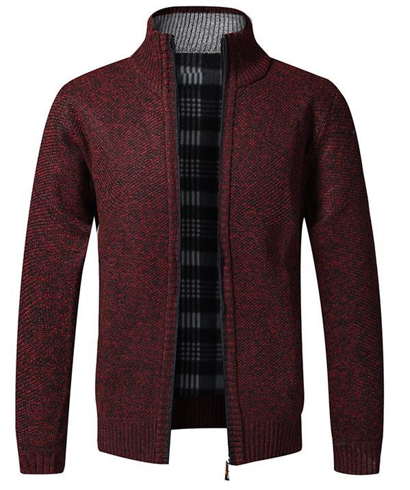 Cardigan zippé doublé de polaire pour hommes