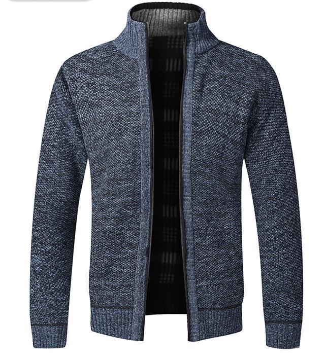 Cardigan zippé doublé de polaire pour hommes