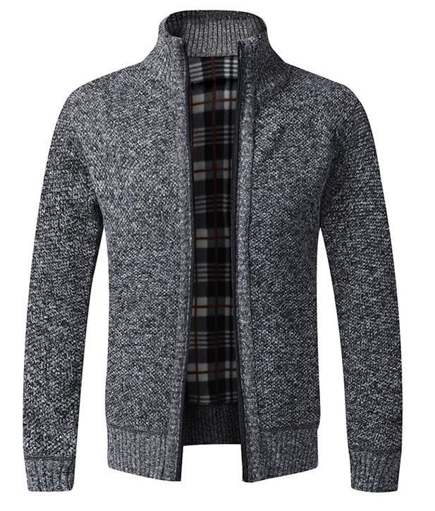 Cardigan zippé doublé de polaire pour hommes