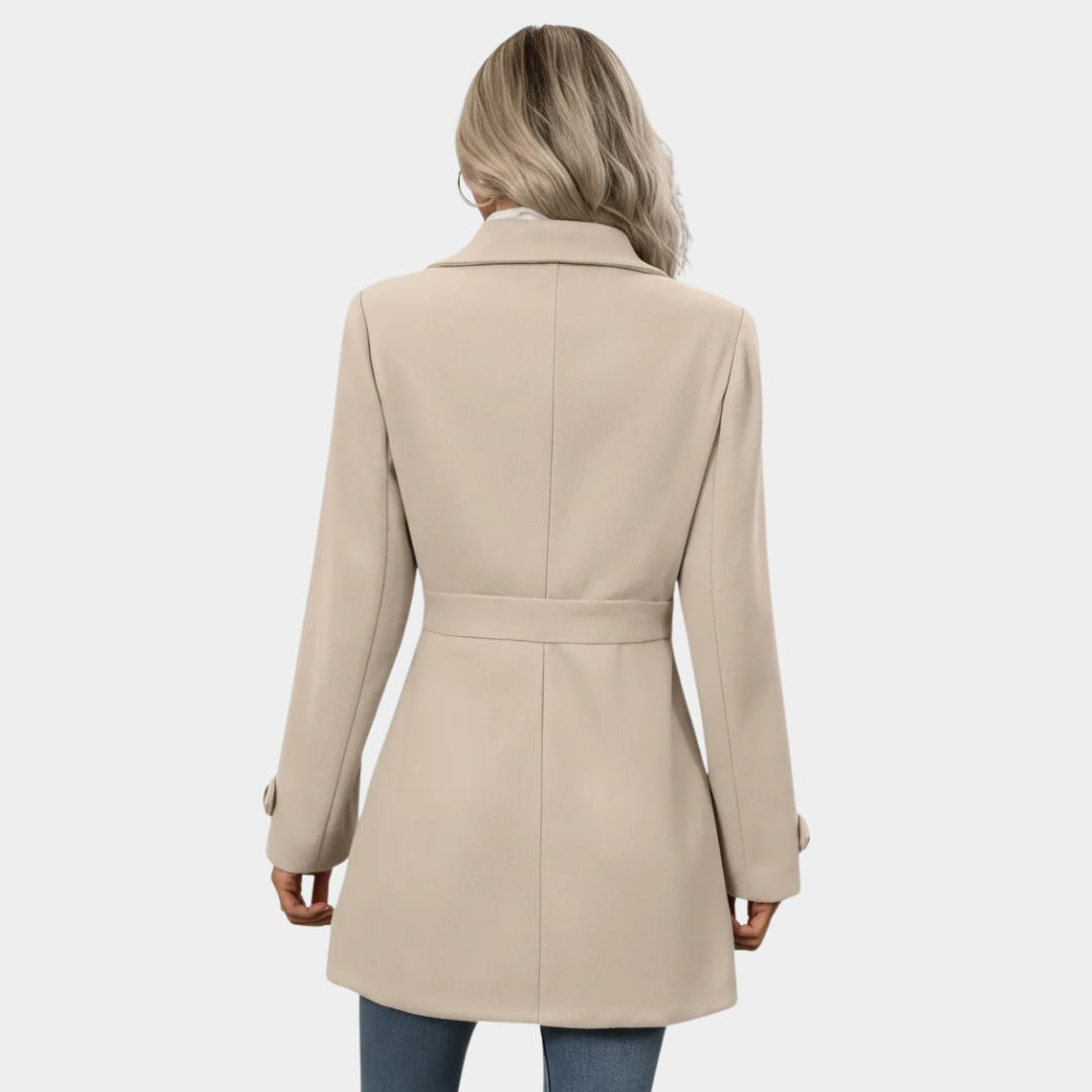 Manteau élégant avec boutons contrastés pour femme