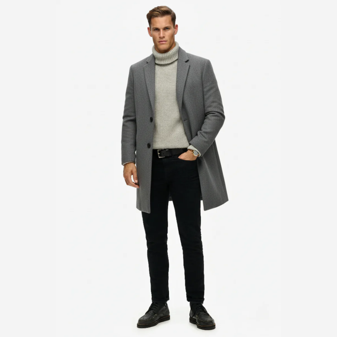 Manteau classique en laine pour homme