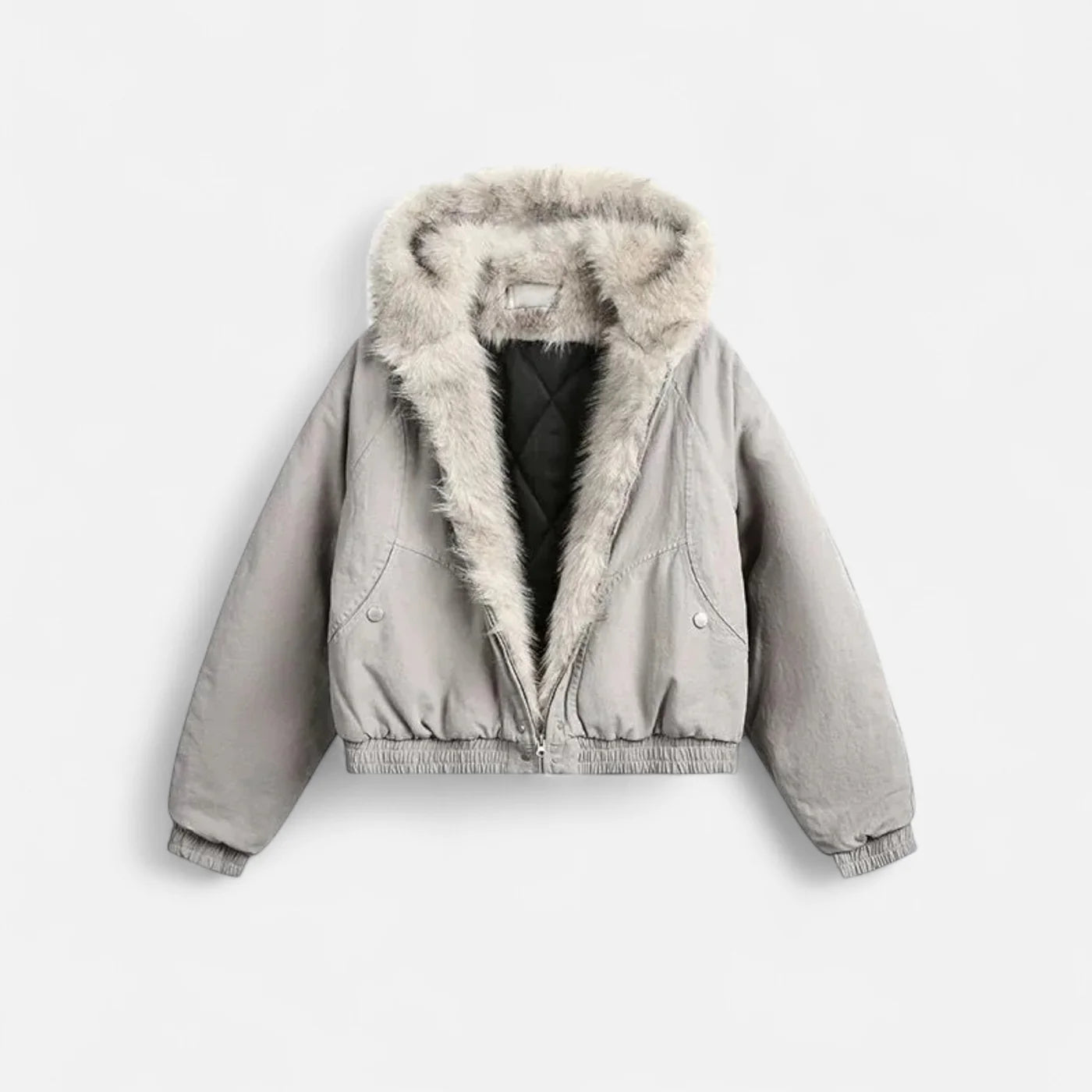 Manteau d’hiver à capuche pour femme – col en fourrure style vintage