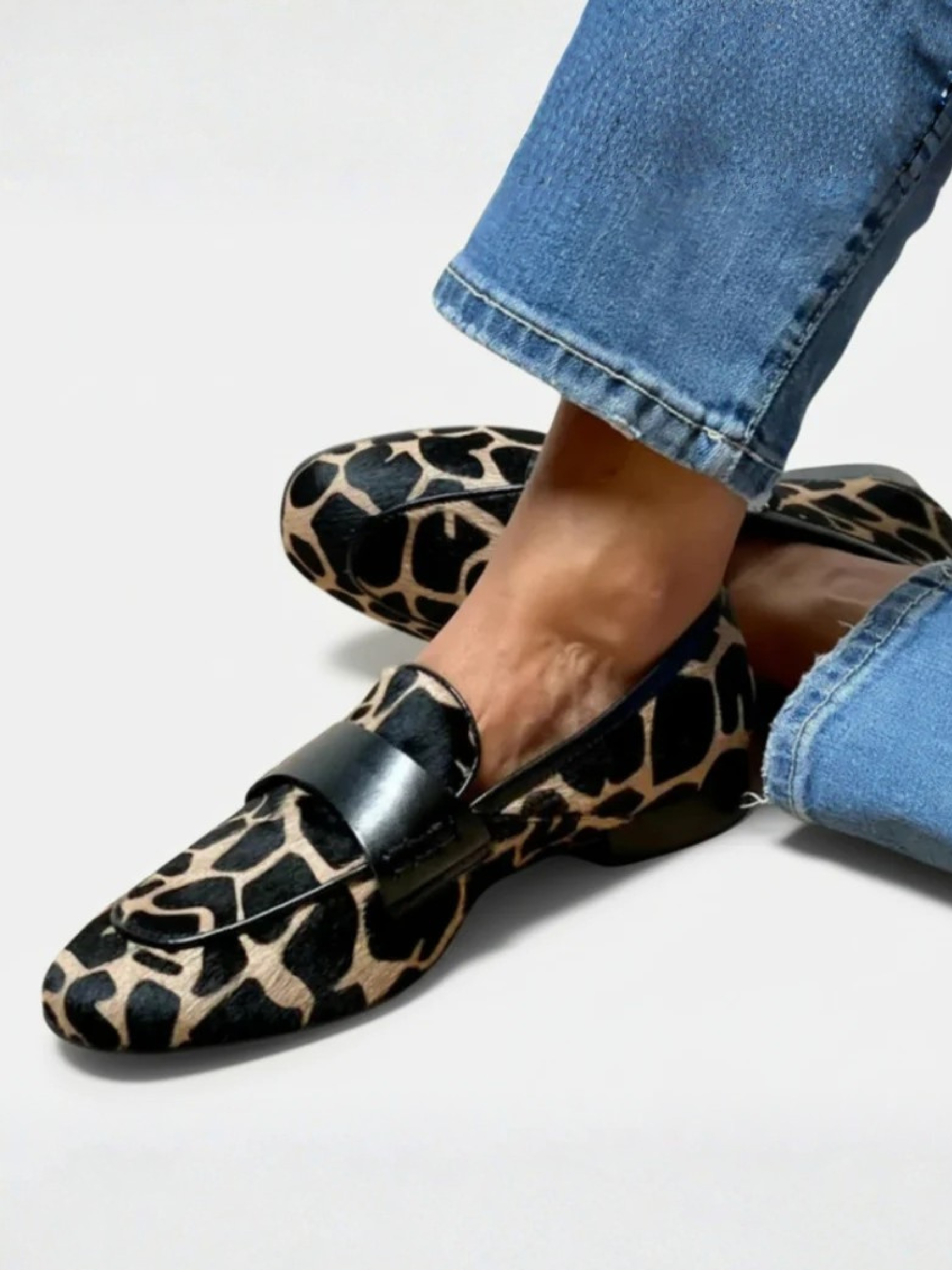Mocassins chic à imprimé animalier pour femme