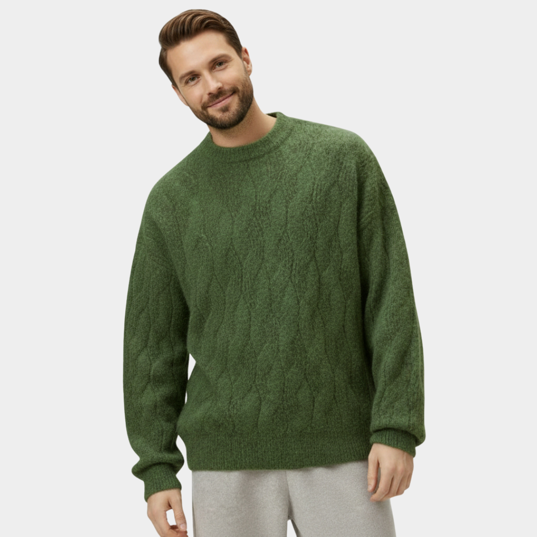 Pull torsadé doux à coupe décontractée pour homme