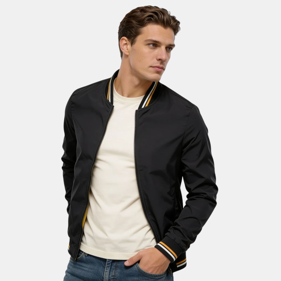 Veste bomber confortable à fermeture zippée pour homme
